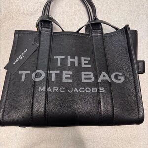 Marc Jacobs Black Leather Tote Bag